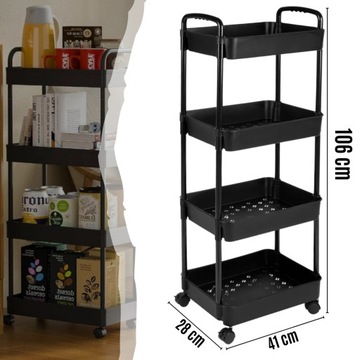 Кухонная тележка СТОЛ НА КОЛЕСАХ 4-ЯРУСНАЯ ТЕЛЕЖКА С ЗАМКОМ НА КОЛЕСАХ