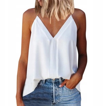 Elegancka Kobieca Wygodna Bluzka TOP Dekolt V XL