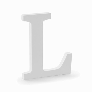 Drewniana litera L biała 20 cm inicjały na wesele