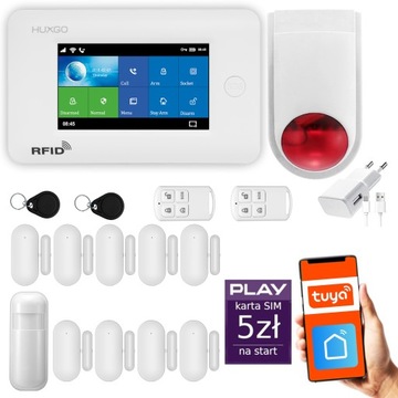 Alarm bezprzewodowy GSM + WiFi z aplikacją TUYA, HUXGO HXA006