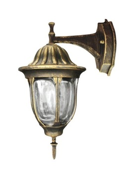 Kinkiet ogrodowy retro złota lampa z czubem elewacyjna ogrodowa E27 mosiądz