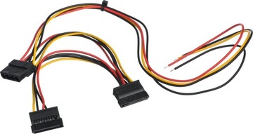 Akyga Molex SATA x2, 0.4m, Wielokolorowy (AKSC24)