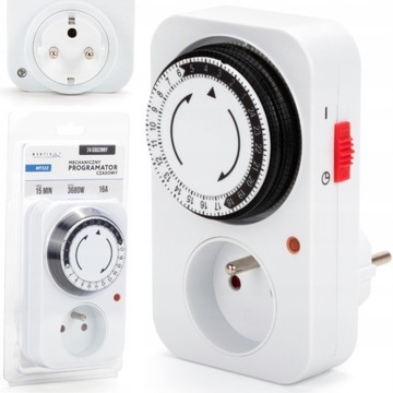 PROGRAMATOR CZASOWY MECHANICZNY DO GNIAZDKA DOBOWY TIMER WŁĄCZNIK 24H
