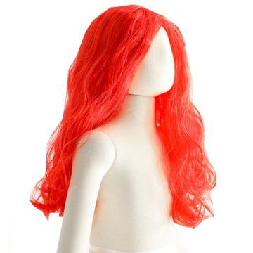 PERUKA ARIELKA MAŁA SYRENKA DŁUGIE CZERWONE WŁOSY Z GWIAZDKĄ DLA DZIECKA