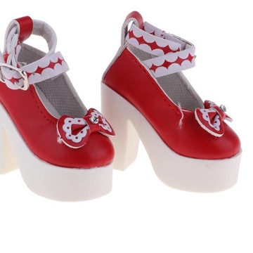 Wysokie buty Fashion Mini PU Bowknot /3 BJD SD Red