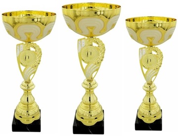 Komplet zestaw pucharów nagroda 25,5-30 cm +NADRUK
