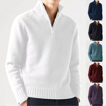 Elegancki Sweter golf męski zimowy wielokolorowy ciepły sweter ROZ M-3XL