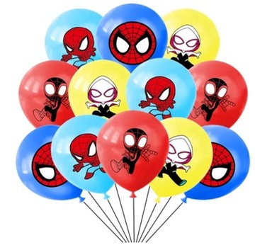 BALON KLASYCZNY SPIDERMAN SPIDER MAN 12 SZT HAPPY BIRTHDAY