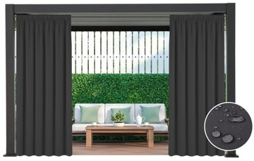 ZASŁONA WODOODPORNA 155x240 OGRODOWA KURTYNA ZEWNĘTRZNA NA TARAS PERGOLE