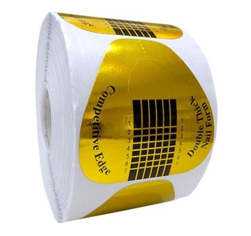 Полукруглые золотые шаблоны для наращивания ногтей