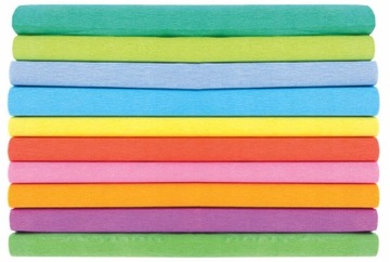 Мятая папиросная бумага Astra Креп-бумага набор 10 цветов пастель 25х200см Astra