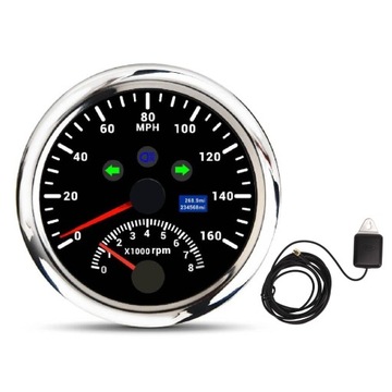 Prędkościomierz GPS z obrotomierzem 8000 obr./min DC9 do 32 V IP67
