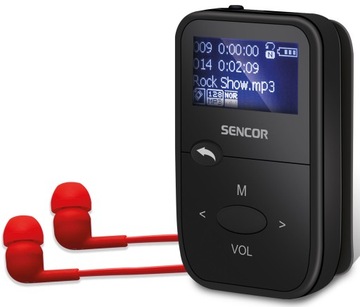 Odtwarzacz MP3 WMA SENCOR 4408 8GB RADIO FM KLIPS