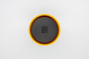 Термокружка для кофе Круглая, закрытая, черно-желтая, круглая чашка 340 мл