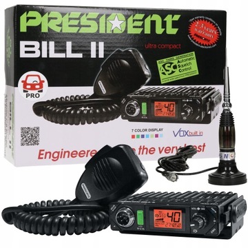 PRESIDENT BILL ASC MINI RADIO CB z ANTENĄ A6P A1G