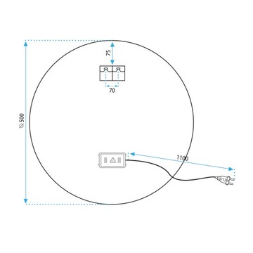 ПОДВЕСНОЕ ЗЕРКАЛО СО СВЕТОДИОДНОЙ ПОДСВЕТКОЙ, РОЗОВОЕ ЗОЛОТО, РОЗОВОЕ ЗОЛОТО, КРУГЛАЯ РАМА, 50см