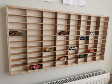 ПОЛКА ДЛЯ АВТОМОБИЛЕЙ / HOT WHEELS SPRINGS 80 ОТДЕЛЕНИЙ - ДЕРЕВО - ОТ ПРОИЗВОДИТЕЛЯ