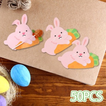 50 открыток с кроликом Лолли, пасхальные открытки с сообщениями, очаровательные сладкие бумажные открытки для обмена открыток