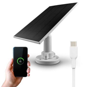 Panel Solarny Ładowarka 5V 3.3W z USB-C Kabel 3m