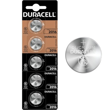 5 x Bateria litowa DL2016 CR2016 3V DURACELL