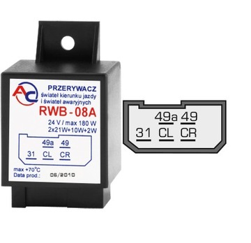 PRZERYWACZ ŚWIATEŁ RWB-08A/24V AUTOSAN JELCZ