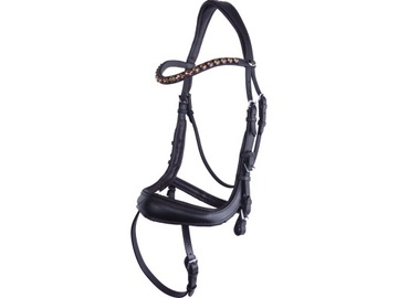 Анатомическая уздечка Balotade Andiamo Full Brown Gold.