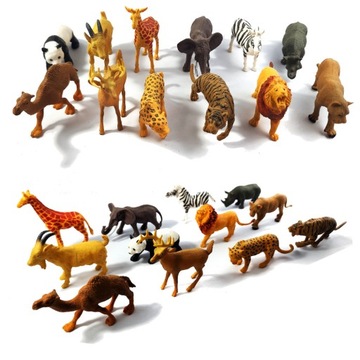 DZIKIE ZWIERZĘTA ZESTAW FIGURKI RÓŻNE SAFARI ZOO 12 SZT RÓŻNE ANIMAL WORLD