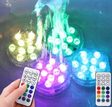 4x ПОДВОДНЫХ ОСВЕЩЕНИЯ ДЛЯ БАССЕЙНА RGB СВЕТОДИОДНАЯ ЛАМПА С ДИСТАНЦИОННЫМ УПРАВЛЕНИЕМ