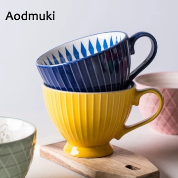 400 мл керамическая чашка для воды, милая мультяшная кружка с котом, большая емкость для завтрака