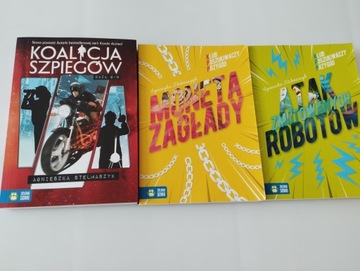 Pakiet 3 książek dla dzieci Moneta zagłady Koalicja Szpiegów Atak Robotów