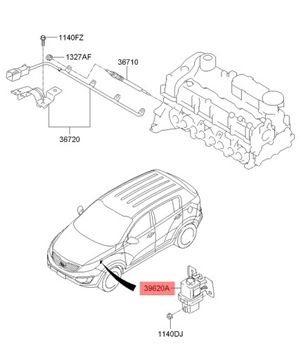 TUCSON IX35 2.0 CRDI 10-15 RELÉ SVÍČEK ŽHAVÍCÍCH 368302F150 ORIGINÁLNÍ