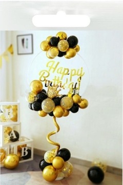 Stojak z HAPPY BIRTHDAY, balony i gotowy zestaw