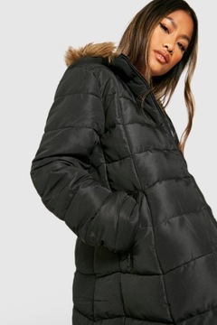 1H5A02 A02 BOOHOO CZARNA KURTKA PARKA XXL