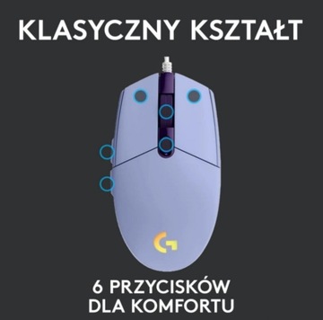 Mysz przewodowa LOGITECH G102 Lightsync Fioletowy