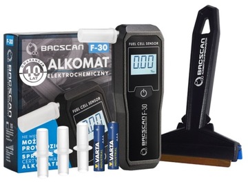 Alkomat BACSCAN F30 + Kalibracje i skrobaczka mosiężna do szyb