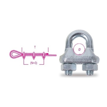 ВЕРЕВОЧНЫЙ ЗАЖИМ, ОЦИНКОВАННАЯ СТАЛЬ, 10 мм (3,8) ROBUR