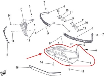 LEWY HANDBAR OSŁONA OCHRANIACZ RĄK DŁONI Quad ATV Linhai Landforce 650L OEM