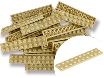 LEGO 3832 PLATE 2x10 Płytka TAN Piaskowy 8 szt