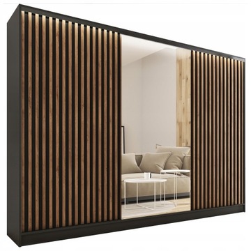 Szafa przesuwna z lustrem lamele 280cm LOFT lefkas
