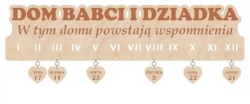 KALENDARZ URODZINOWY DOM BABCI I DZIADKA prezent