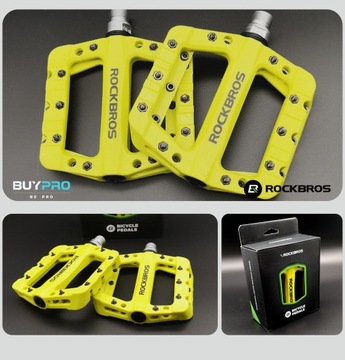 ПЕДАЛИ LIGHT MTB ПЛАТФОРМА нейлон ROCKRBOS зеленый