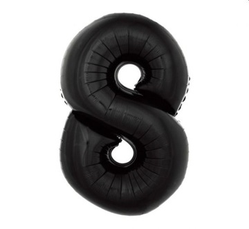 Balon foliowy Cyfra 8 czarna 92 cm Urodziny Party