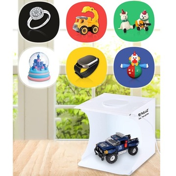 NAMIOT FOTOGRAFICZNY LED PRZENOŚNY 20 ŚWIATEŁ 6 TŁA BIAŁY 22X23X24 CM