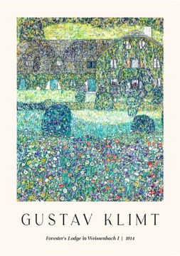 Plakat 84,1x59,4 A1 Gustav Klimt dom las ogród reprodukcja BOHO 20 WZORÓW