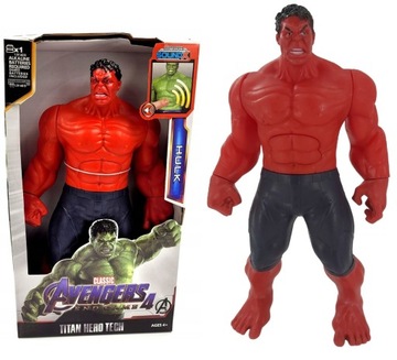 FIGURKA CZERWONY HULK DUŻA 30CM DŹWIĘK LED AVENGER