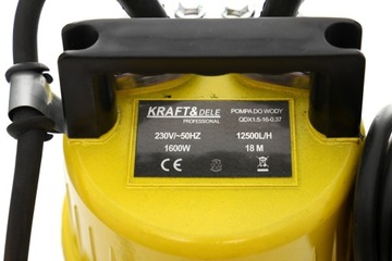 Погружной насос Насос для грязной воды Kraft&Dele 1600W 12500 л/ч