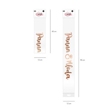 РУШКА ДЛЯ МАЛЬЧИЧНИКА НЕВЕСТЫ, белый, РОЗОВОЕ ЗОЛОТО, РОЗОВОЕ ЗОЛОТО, 160 см