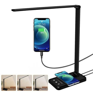 Lampa biurkowa z ładowaniem bezprzewodowym 10W USB