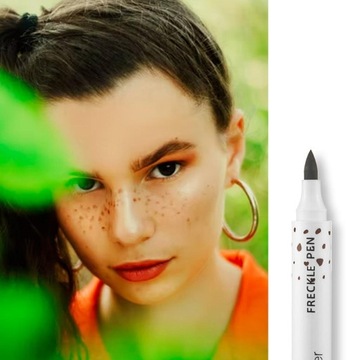 Перо, ручка для макияжа с натуральными веснушками,