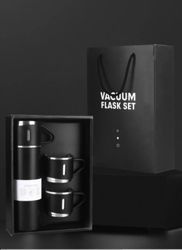 ТЕРМОС С 3 КРУЖКАМИ ОБЪЕМОМ 500 МЛ ЭЛЕГАНТНЫЙ ПОДАРОК ​​ДОЛГОВЕЧНАЯ ТЕРМОКРУЖКА